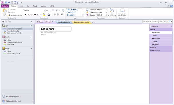 Tämän oppaan sisältö Microsoft OneNote 2010 näyttää hyvin erilaiselta kuin OneNote 2007. Tämän oppaan tarkoituksena on helpottaa uuden ohjelman opiskelua.