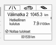 Mittarit ja käyttölaitteet 97 kello, jos Infotainment-järjestelmä ei ole käytettävissä ulkolämpötila, jos Infotainment-järjestelmä ei ole käytettävissä Jotkin näytetyistä toiminnoista vaihtelevat sen