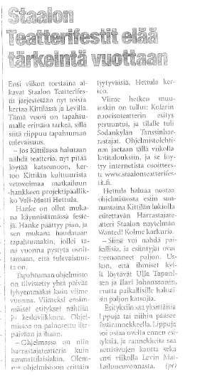 Kittilälehden uutinen
