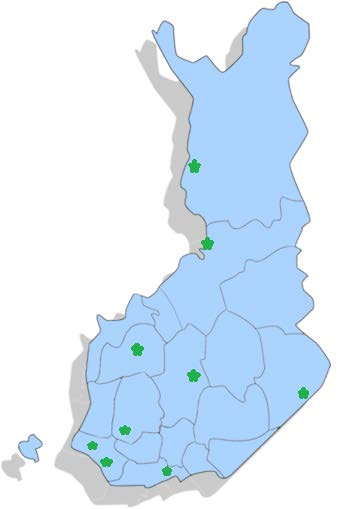 Rahoitetut hankkeet maantieteellisesti Vuoden 2016 tilanne sen jälkeen kun