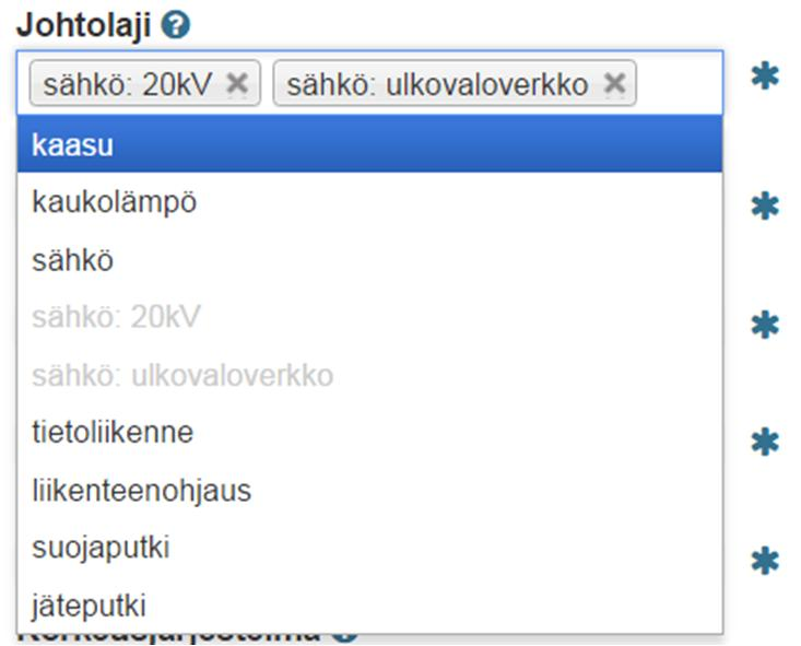 4 (9) Selainsivun yläosassa on seuraavat linkit: Linkki Johtojen sijaintitietopalvelu Johtokartoitusohjeet Hinnasto Rekisteriseloste Käyttöehdot Palaute Selite Linkki mittausosaston verkkosivuille