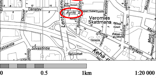 KAAVAMUUTOSALUE Kaavamuutosalue on osa Veromiehen työpaikka-aluetta Lentoasemantien ja Tikkurilantien liittymän vieressä.