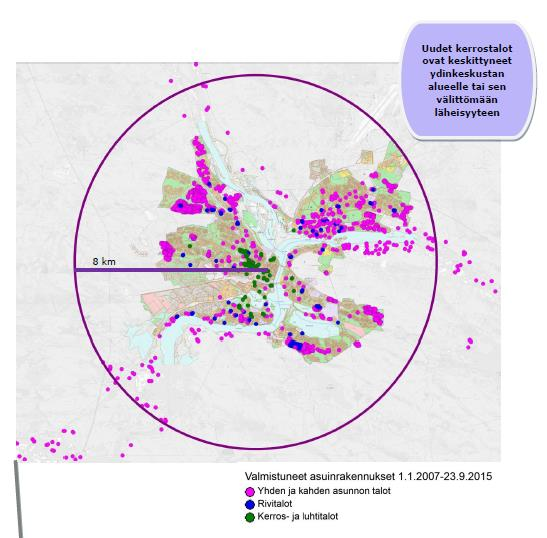 Tiivis Rovaniemi Rovaniemelle on valmistunut 1.1.2007-23.9.2015 välisenä aikana 1706 rakennusta, joita käytetään vakituiseen asumiseen (luku ei sisällä erillisiä vapaaajanrakennuksia, joissa asutaan).