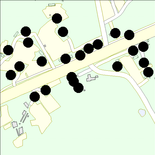 ): 0 0,5 km Kauppa: 0 0,5 km Analyysi kaavamerkinnän