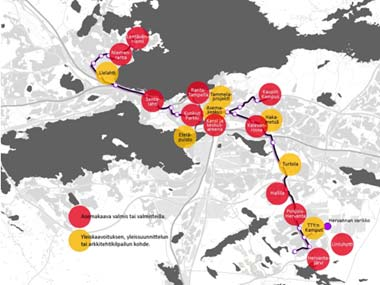 Taloudelliset vaikutukset Hankkeen yhteiskuntataloudellinen hyötykustannussuhde on 1,3 Raitiotie lisää lipputuloja 30 vuoden aikana 114 miljoonaa euroa verrattuna vertailuvaihtoehtoon Raitiotien