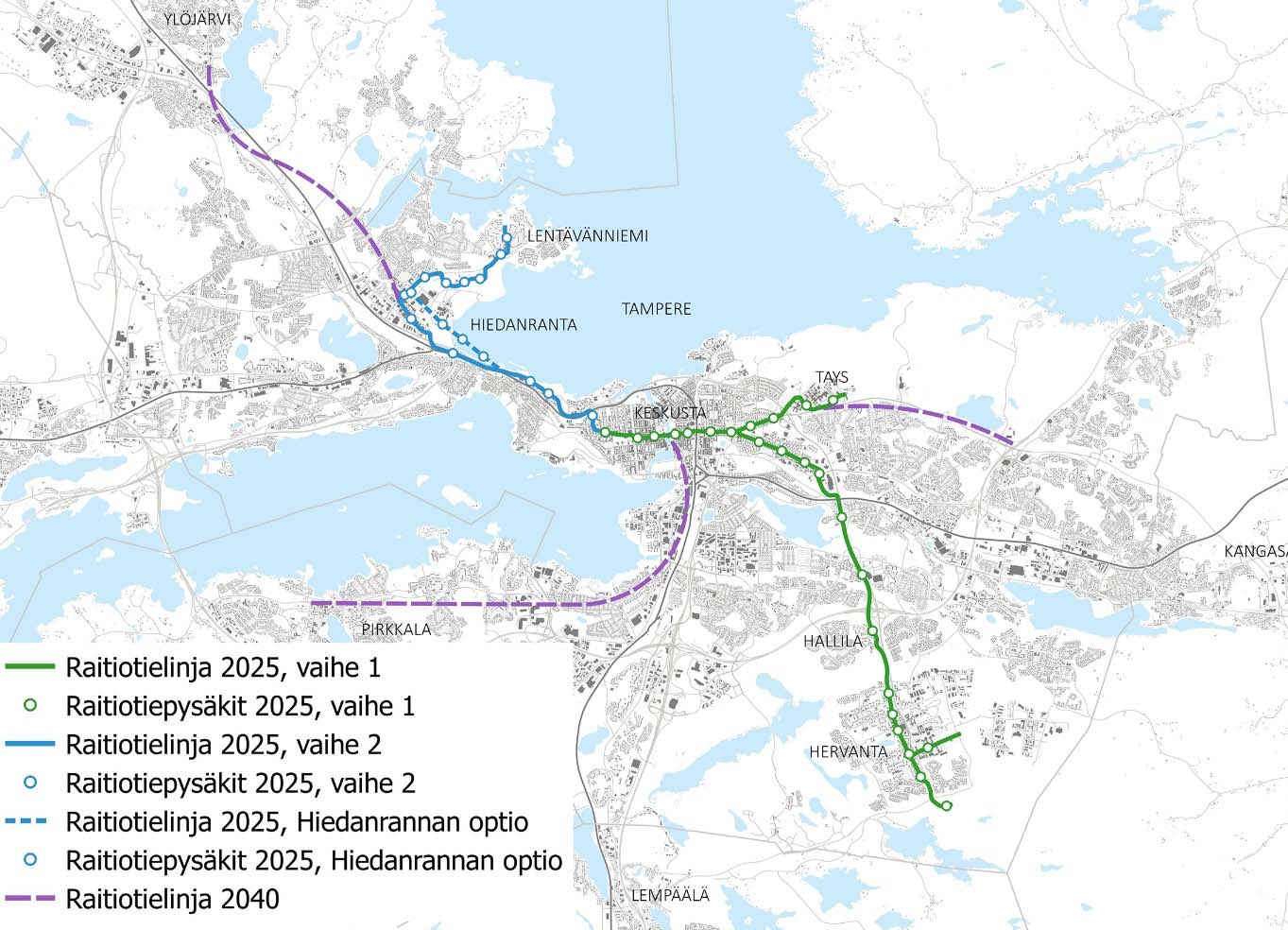 Vaikutuksia arviointiin kevään 2016 aikana Päivitettiin ja täydennettiin raitiotien yleissuunnitelman arviointia Arvioitiin raitiotiejärjestelmän vaikutuksia Verrattiin bussivaihtoehtoon vuosina 2025