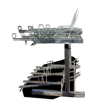 FALCOLEVEL, SINGLE SIDED 3 places upper, below using Falcosound 3 places c.t.c. 37,5 cm, length 123,5 cm with the provision for two point locking 00.403.