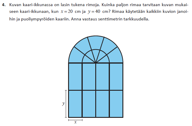 Muodostetaan Pääsovellukseen rimojen yhteismitan