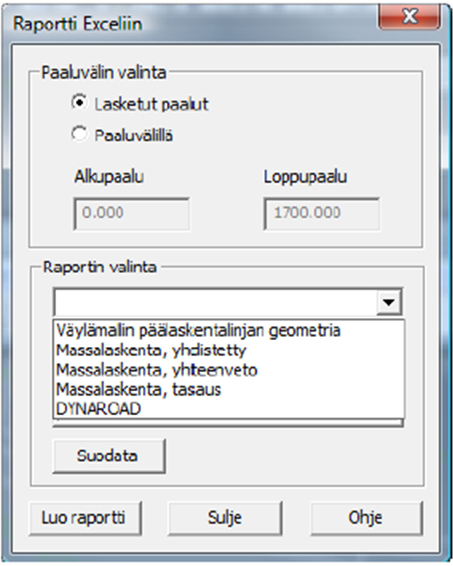 24 sen jälkeen halutulle ratageometrialle luodaan poikkileikkaustyyppi, joka tapahtuu Novapointin Ratawelho-työkalulla.