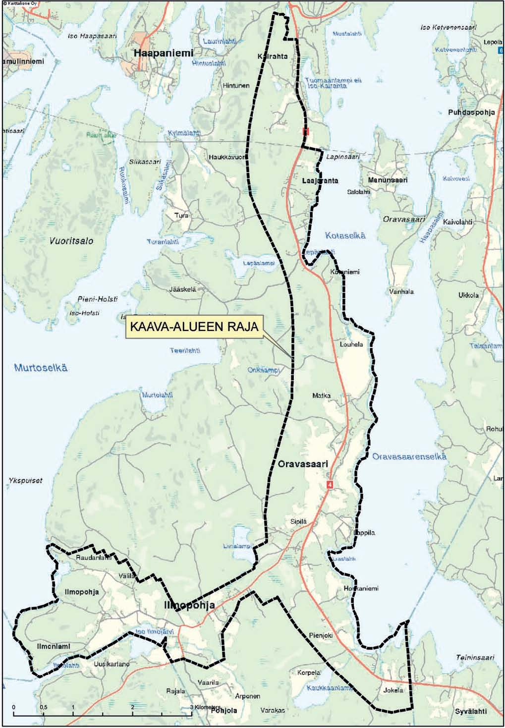 7 1.2 Kaava-alueen sijainti Kaava-alue sijaitsee 10 km kaakkoon Jyväskylän keskustasta. Se on kooltaan noin 17 km2.