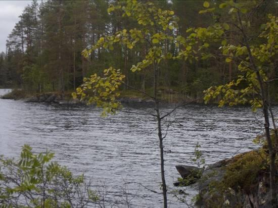 Vasemmalla Iso-Hakojärven Tervaniemi ja oikealla Alarannanlahden avokalliorantaa Ala-Tervajärveltä.