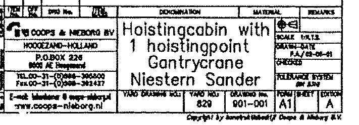 1.4 Nostokori Nostin oli sveitsiläinen GCH500/NF ketjunostin, valmistusnumero 27408(3). 10/2009. Nostimen nostokyky on 1000 kg.