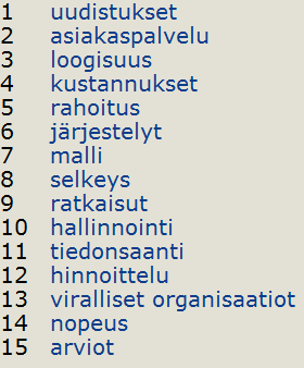 Automaattisen tekstianalyysin nostamat yleisimmät teemat sote-uudistuksen kommenteista ja niiden sävy (+ / -) Samainen analyysiohjelma piirsi kuntapäättäjien sote