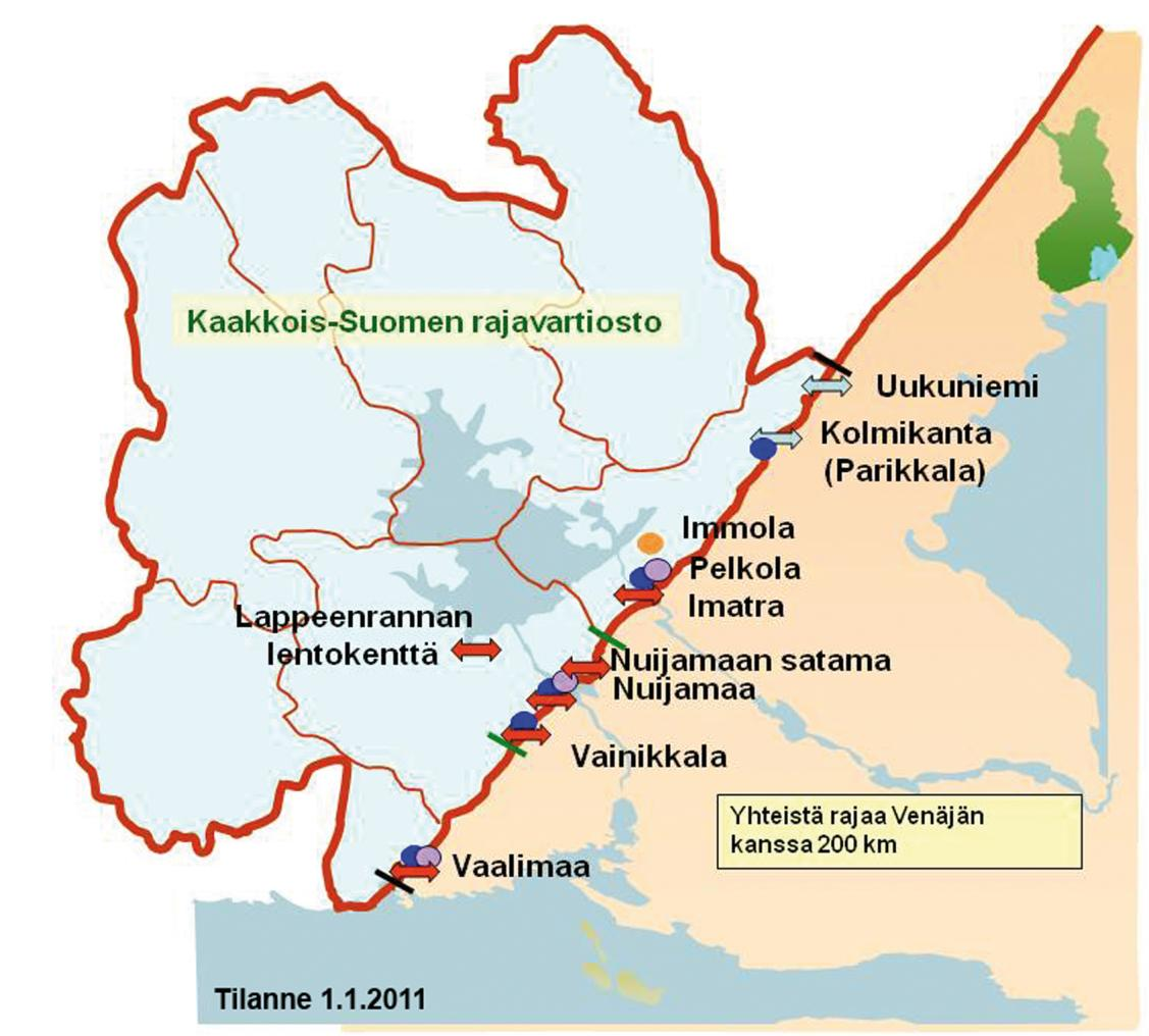 10 matkustajan liikkumaan vapaasti koko Schengen alueella, mikä korostaa ulkorajavaltion rajatarkastuksen merkitystä. Suomen ja Venäjän välinen maaraja on 1340 kilometriä pitkä.