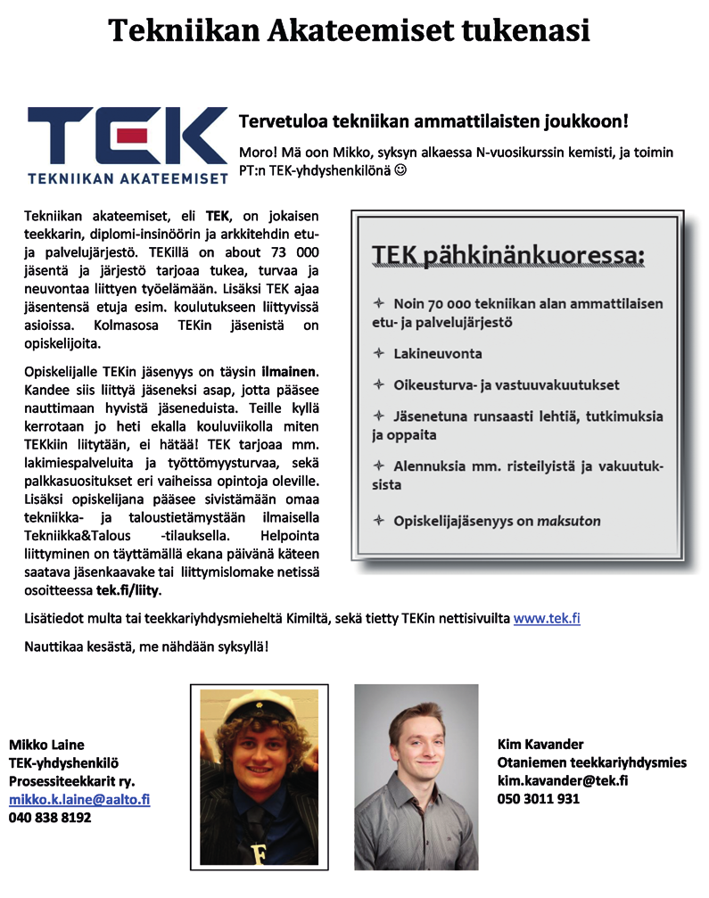 Diplomi-Insinöörin kertomaa Moikka uudet fuksit! Onneksi olkoon hienosta opiskelupaikasta!
