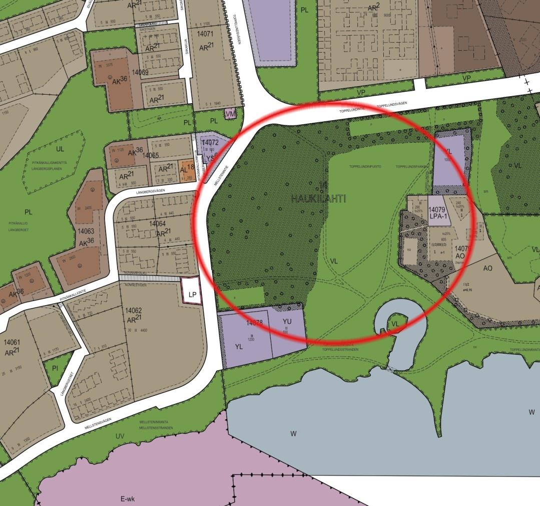8 (30) 2.1.4 Asemakaava Suunnittelualueella on voimassa Toppelund II -asemakaava (vahvistettu ympäristöministeriössä 29.3.1985). Kaavassa alueelle on osoitettu lähivirkistysalue (VL).