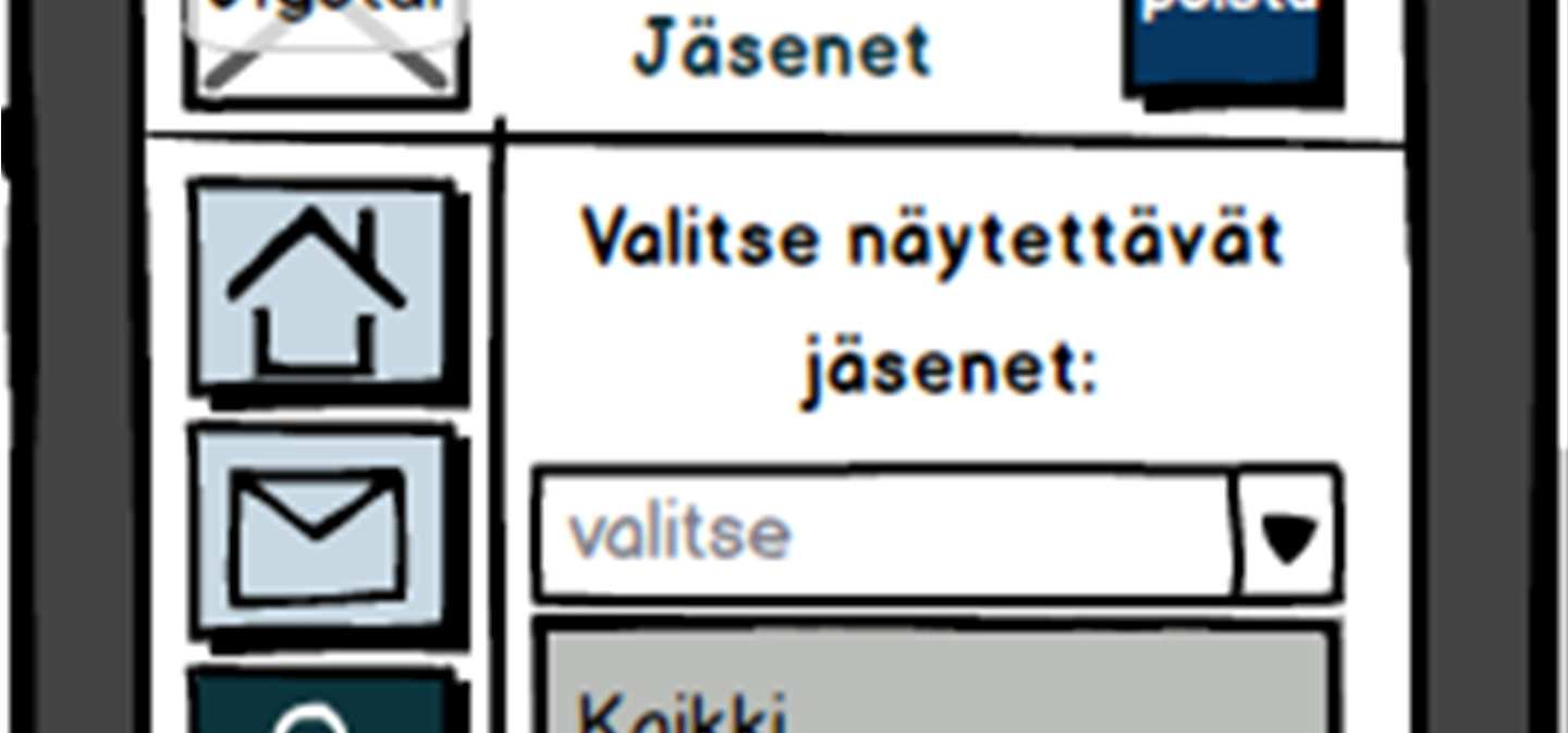 pääsee siirtymään. Nuolipainikkeella pääsee siirtymään aina takaisin edelliselle sivulle. 77 Kuvio 4. Jäsenosion etusivun valikko Kuvio 5.