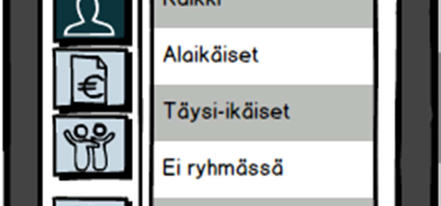 Jäsenen nimen kohdalta rastittamalla ruudun saa halutun jäsenen valittua.