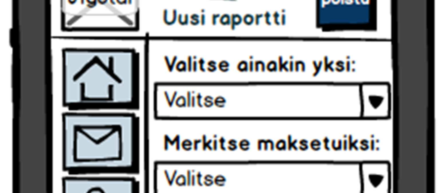 Jos pudotusvalikoista on valittu useampi vaihtoehto, näkyy suljetussa valikossa valittujen laskujen lukumäärä.