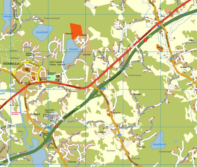 Suunnittelualue Noin 11,5 hehtaarin suuruinen suunnittelualue sijaitsee Sipoon toisen taajaman ja eteläisen aluekeskuksen Söderkullan pohjoisosassa, liittyen välittömästi asemakaavoitettuun osaan