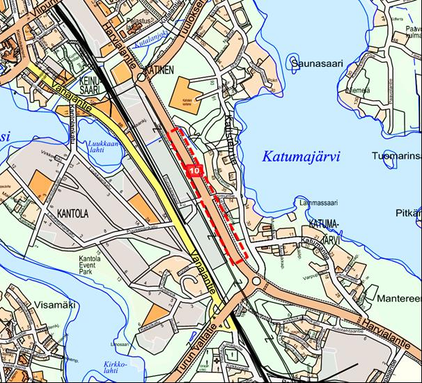 kaupunginosa, maantien alue Kartanonrannan melueste Hämeenlinnan kaupunki Asemakaavaan 2406 liittyvä teknisluonteinen korjaus, jolla selvennetään maantien alueelle osoitetun meluesteen määräystekstiä.