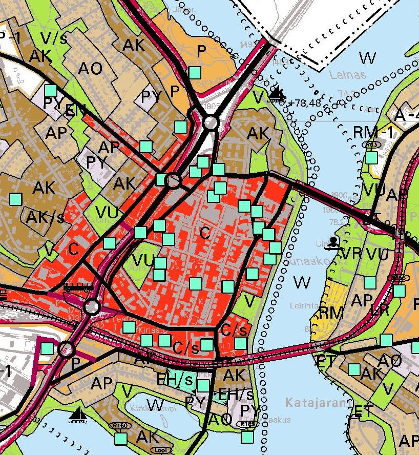 sekä palveluverkkorakenteen tiivistymiseen. Nykyinen kaupunkirakenne perustuu jälleenrakentamista ohjanneeseen ns. Poronsarvikaavaan.