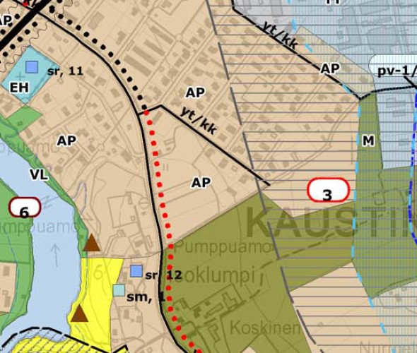 10 4.2 Yleiskaava Kaustisen keskustan alueella on voimassa Keskustan osayleiskaava, jonka kunnanvaltuusto on hyväksynyt 16.4.2015 24.