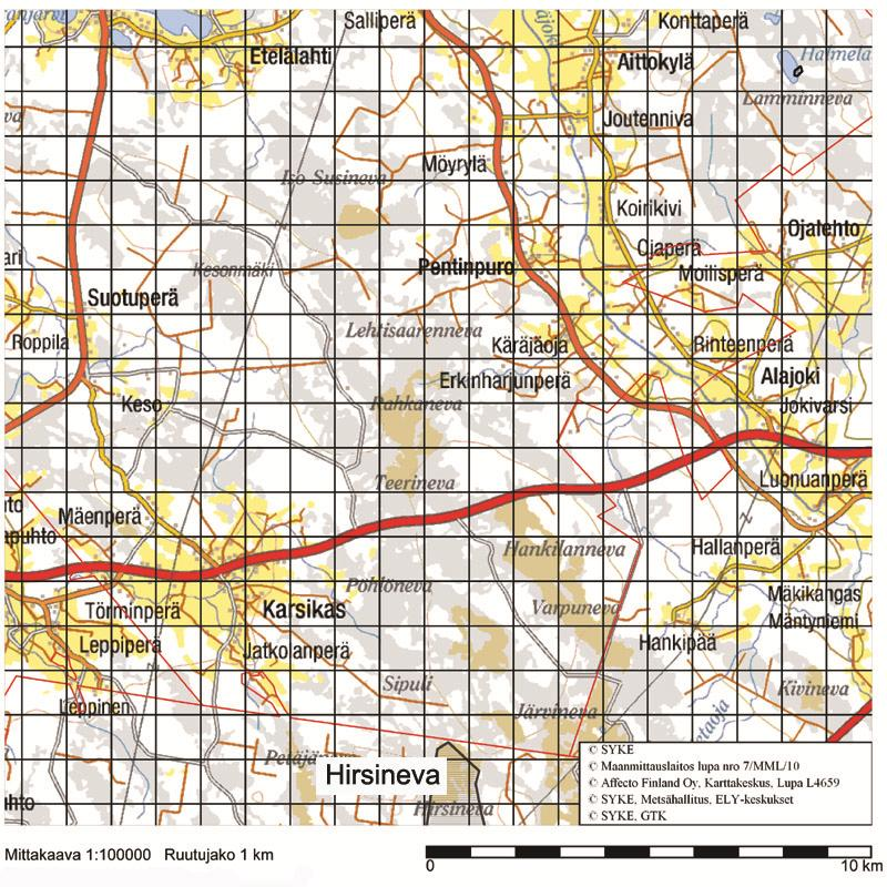 ympyrällä ) janatura-2000 alueen Hirsinevan