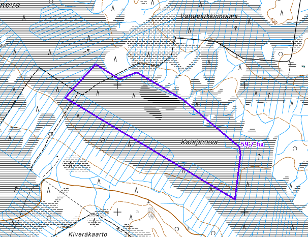 LIITE 2 Katajanevan linnustoselvityksen koeala (karttaaineisto: