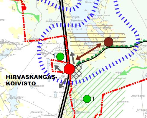 4 3.2 Yleiskaava Äänekoski 2016 rakenneyleiskaavassa (oikeusvaikutukseton, hyväksytty kaupunginvaltuustossa 3.11.2008) suunnittelualue on osoitettu kylien kehittämisalueeksi (sininen katkoviiva).