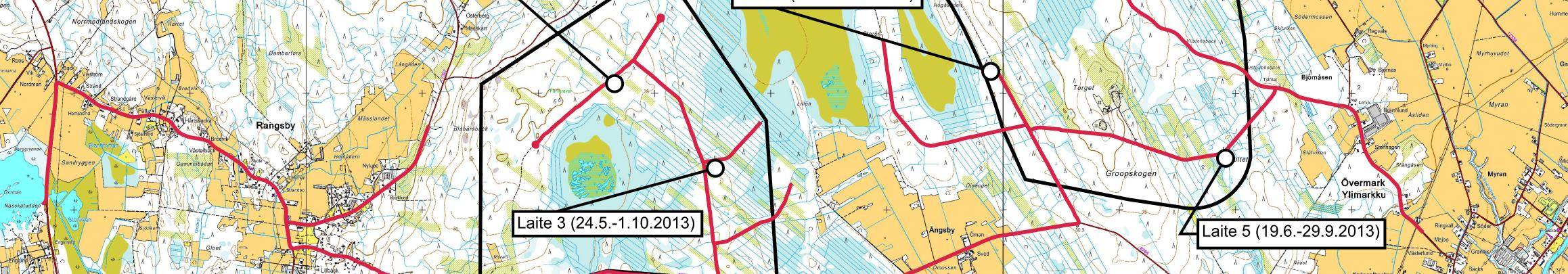 Kuviot tarkistettiin ja inventoitiin maastokäynneillä keväällä ja kesällä 2013. Sähkönsiirron maakaapelireitti käytiin läpi lokakuussa 2014.