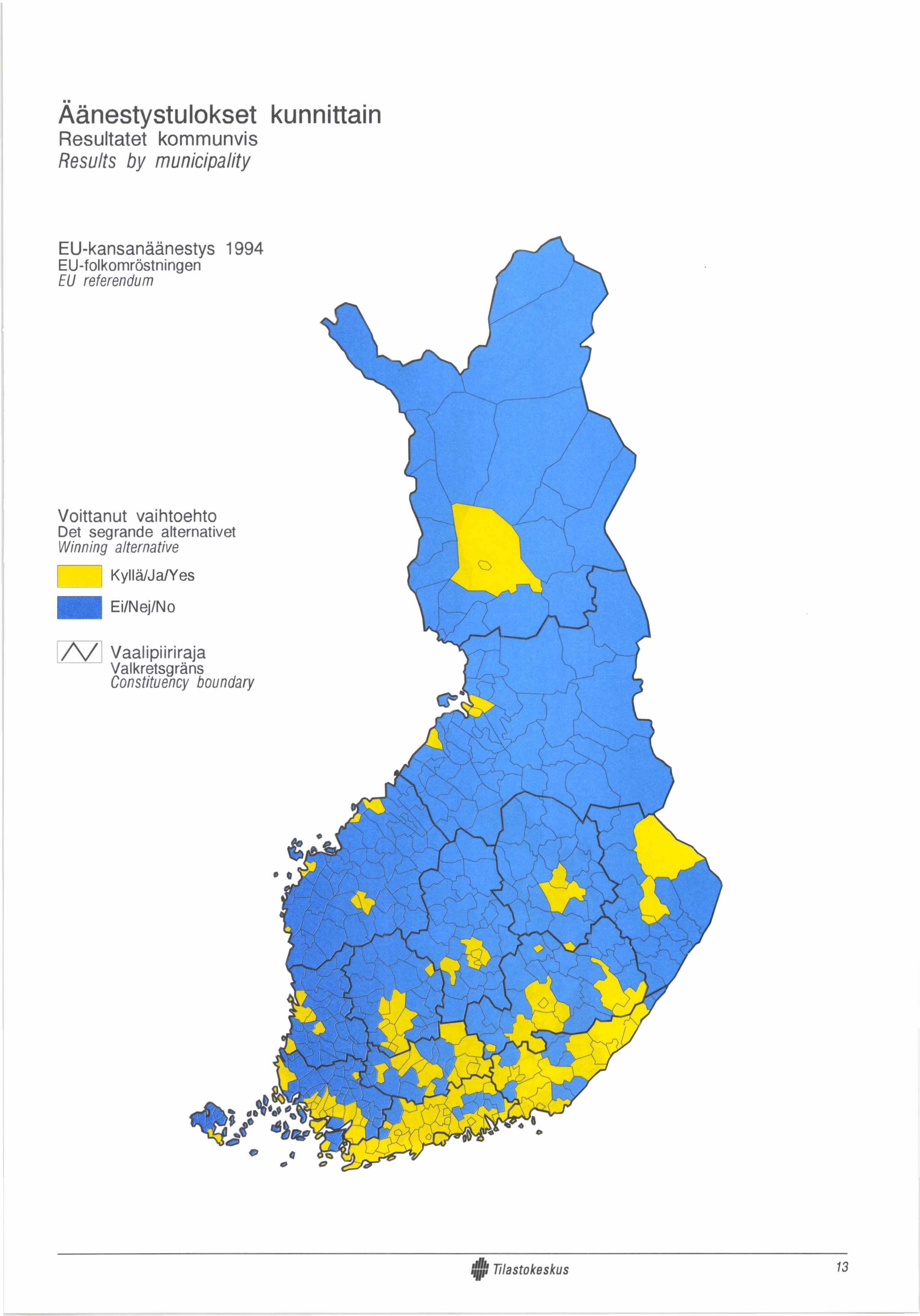 Äänestystulokset kunnittain