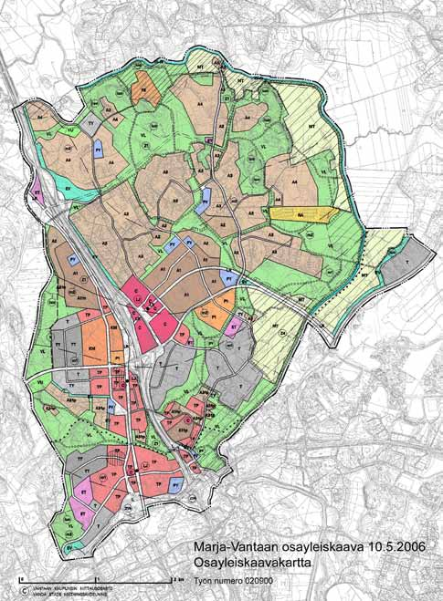 2.2 Kaavoitustilanne ja suunniteltu maankäyttö Suunnittelualue sijaitsee Marja-Vantaan osayleiskaava-alueen keskellä.