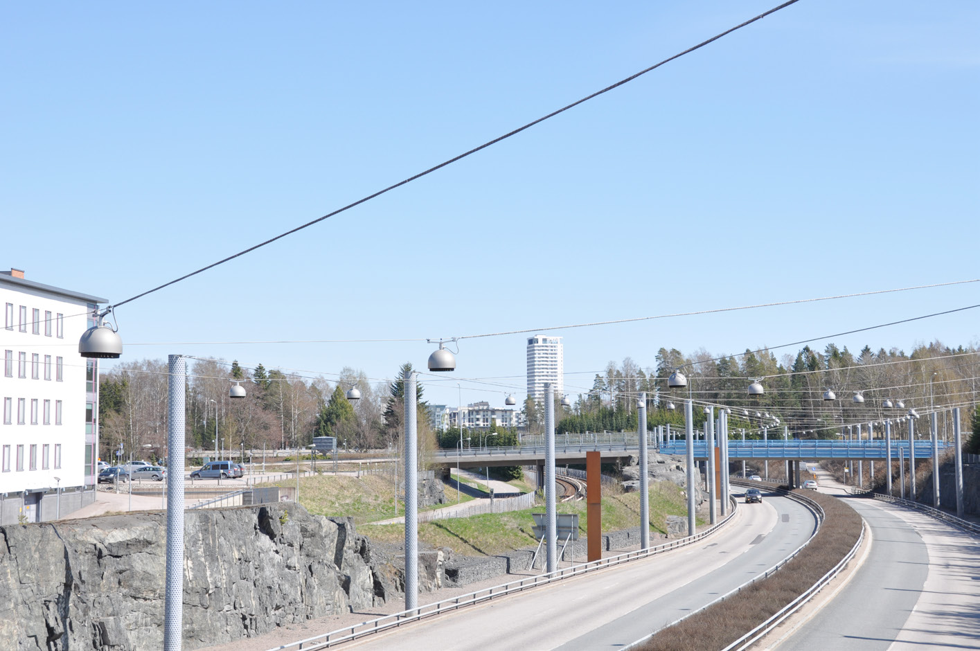 uotieltä kohti Columbuksen kauppeskusta