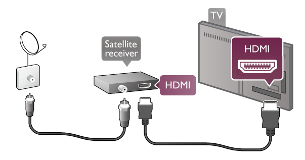 Valitse Kanava-asetukset > Yleinen liittymä. Valitse CA-moduulin palveluntarjoaja ja paina OK-painiketta. Liitä laite televisioon HDMI-kaapelilla antenniliitäntöjen lisäksi.