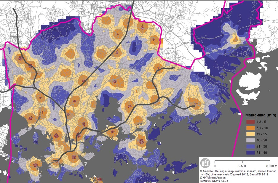 Yleiskaava Selvityksiä YOS 2013 37 Kirjastojen saavutettavuus Kokonaisuudessaan voidaan todeta että kirjastot ovat verkon tiheydestä johtuen erinomaisesti saavutettavissa.