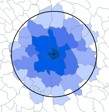 Spatial weights matrices Neighborhoods can be defined in a number of ways, for example: Binary