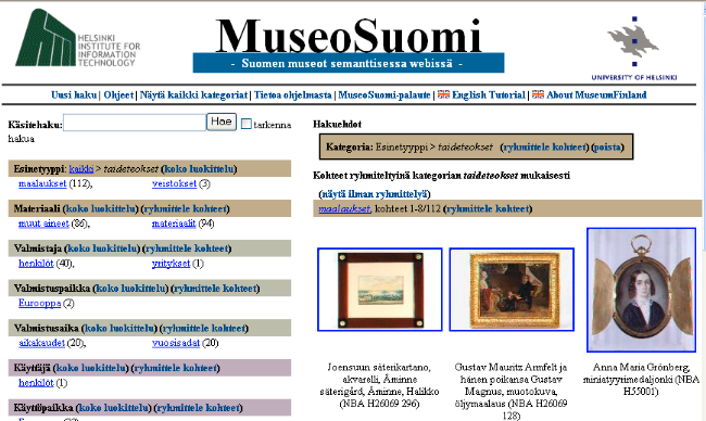 Case-esimerkki: MuseoSuomi MuseoSuomi kokoaa yhteen virtuaalinäyttelyn Suomen eri museoiden artikkeleista taustatietoineen