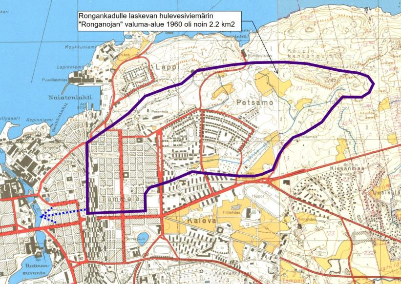 Valuma-alue 3 Tammelan läpi laskeva valuma-alue on ollut ennen