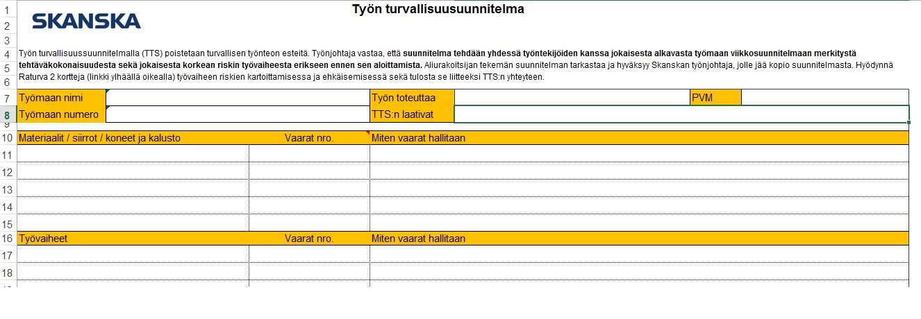 Se käydään läpi kaikkien työhön osallistuvien kanssa.