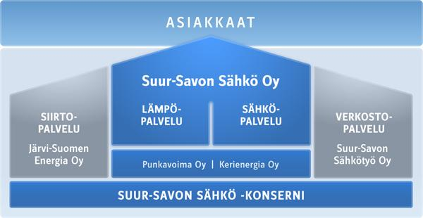 Sähköverkko on vuokrattu sähkönsiirtotoimintaa harjoittavalle tytäryhtiölle Järvi- Suomen Energia Oy:lle, joka huolehtii Suur-Savon Sähkö- konsernin alueella sähköenergian jakelusta.