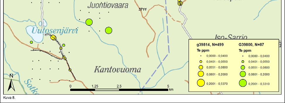 näytemateriaalit sisällytettynä laskentaan.