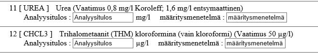 Lomakkeelle on lisätty 2017: Näytenumero (laboratorio) Kirjattu Urealle myös entsymaattisen määritysmenetelmän laatuvaatimus: Lomakkeella