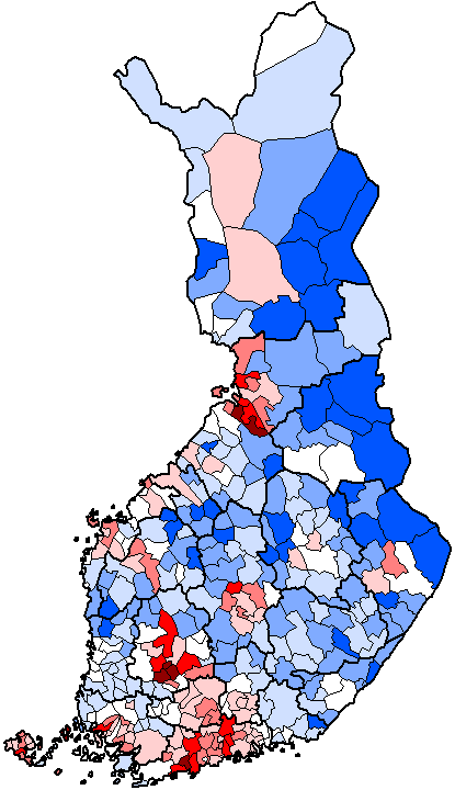 Väestönmuutos kunnittain 2010 2030 2010 2015 2010 2020 2010 2025 2010 2030 Koko maan muutos 2,9 % Koko maan muutos 4,8 % Koko maan muutos 7,0 % Koko