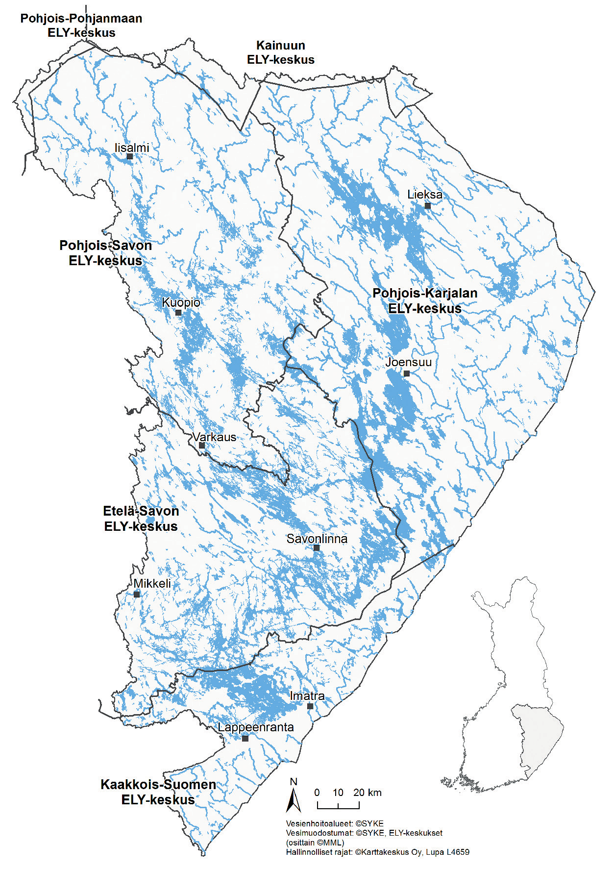 Kuva 1. Tutkimuksen kohdealueena oli Vuoksen vesienhoitoalue. 1.4 Tutkimuksen toteutus Tutkimuksen aineisto kerättiin internet- ja postikyselynä.