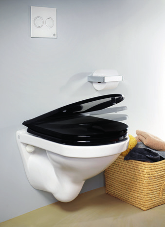 korkeudelle ja on helposti puhdistettava. Seinään asennettavan Estetic WC-istuimen kiinnikkeet jäävät näkymättömiin Suprafixkiinnitysjärjestelmän ansiosta.