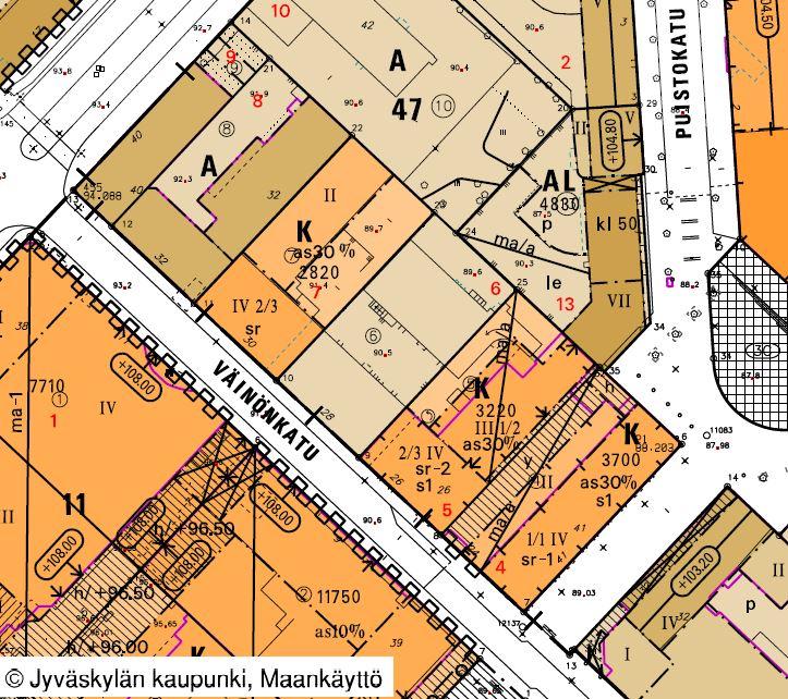 03:105 / VÄINÖNKADUN JA YLIOPISTONKADUN KULMAUS 7.1.2014, 19.3.2014, 2.9.2016 (5) 2.2 SUUNNITTELUTILANNE 2.2.1 Kaava-aluetta koskevat suunnitelmat, päätökset ja selvitykset Muutosalueen kaavatilanne: Maakuntakaava on hyväksytty 14.