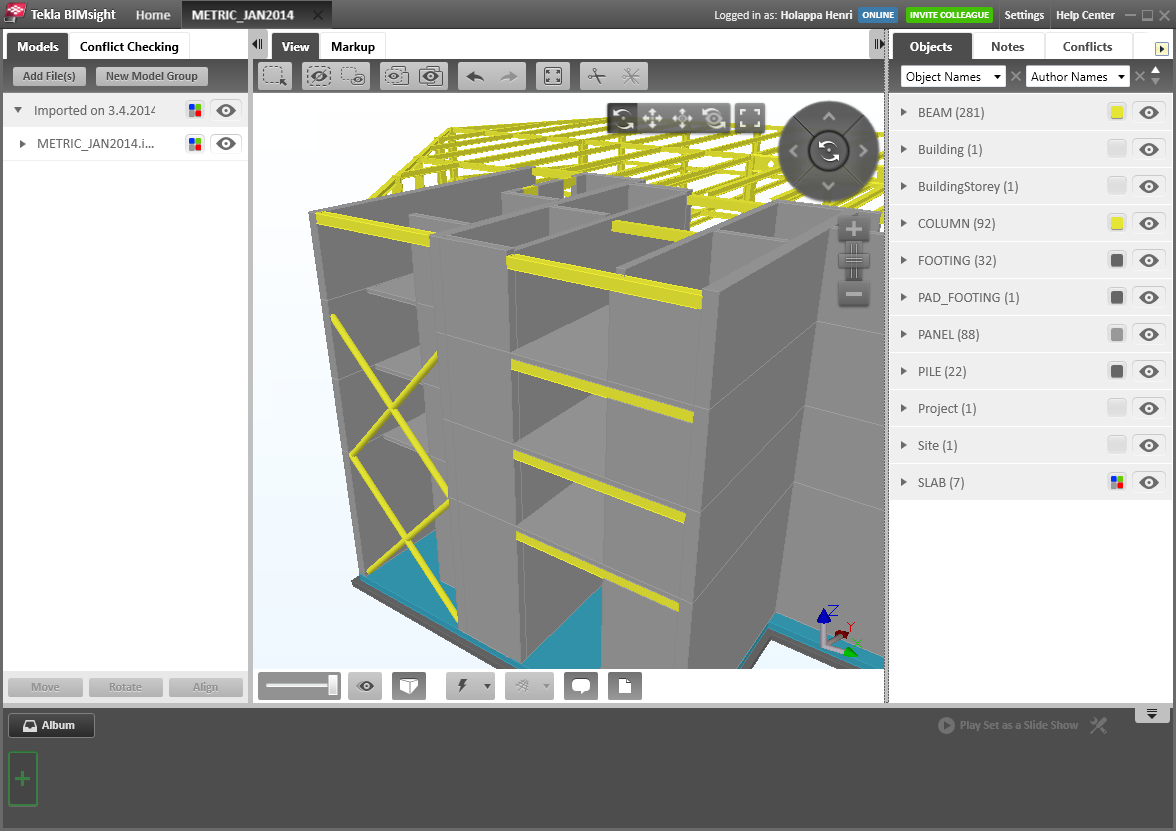 24 (72) 4.3 Tekla 4.3.1 Tekla Structures Tekla Structures on rakennesuunitteluohjelmisto, jolla saadaan aikaan IFC-standardin mukainen rakennuksen rakenteiden tietomalli.