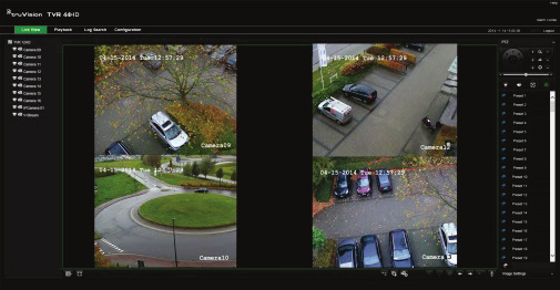 Kuva 4: Selainkäyttöliittymä Valikon työkalupalkissa olevien komentokuvakkeiden kuvaukset: Live-näkymätila Live-tila on laitteen normaali toimintatila, jonka avulla käyttäjä voi tarkastella