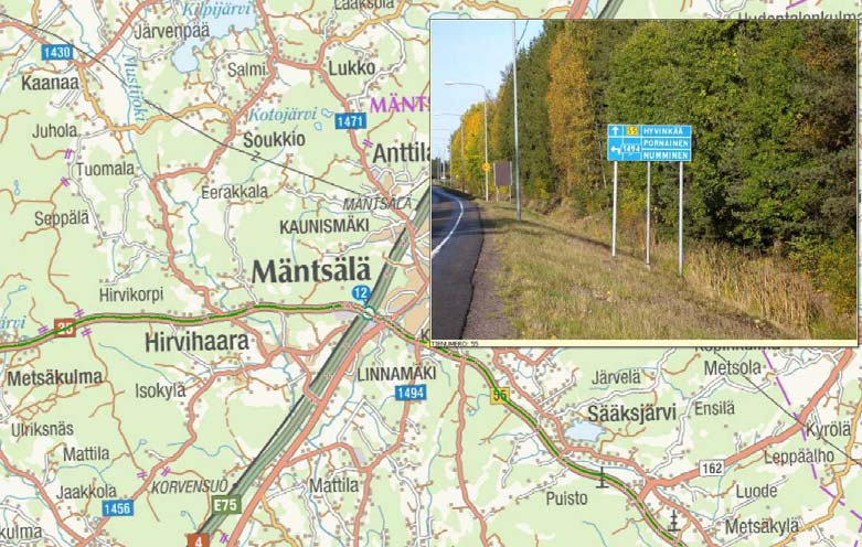 Kehä V opastuksen ja viitoituksen esisuunnitelma 15 NYKYTIANTEEN INVENTOINTI 2 NYKYTIANTEEN INVENTOINTI 2.
